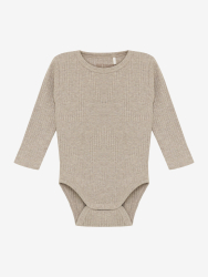 HUTTEliHUT Jednofarebn� Rebrovan� Body - White Pepper Melange