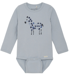 Minymo Body LS Zebra - Blue Fog