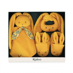 Dar�ekov� sada pre b�b�tko s hrk�lkou hryz�tkom a capa�kami okrov� Lapinoo