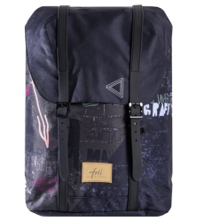 kolsk batoh Retro 30L - Black Graffiti