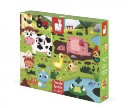 Dotykov Puzzle Zvieratk na farme s textrou 20 ks