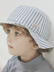 HUTTEliHUT - Klob�k modr� s pruhmi - UPF 60