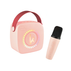 Bluetooth Mini Karaoke set mikrofn a reproduktor Pink