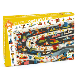 Objavovacie puzzle Automobilov� preteky 54 ks