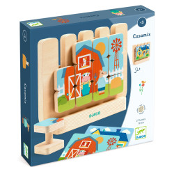 Obojstrann� dreven� puzzle Casamix 12 ks