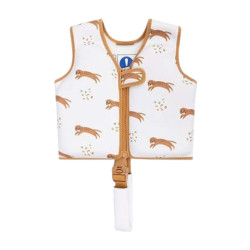 Pl�vacia vesta pre deti Brown Leopard 2-3 roky