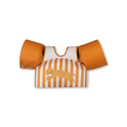 Pl�vacia vesta s ruk�vnikmi Brown Leopard 2-6 rokov