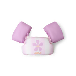 Pl�vacia vesta s ruk�vnikmi Pink Flower 2-6 rokov